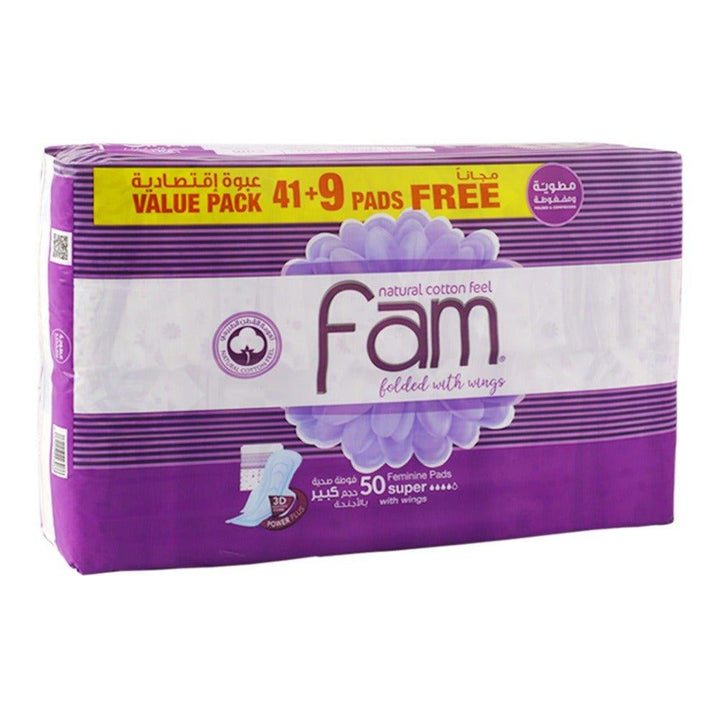 Fam Sanitary Pads Super With Wing 41+9 Pads - Pinoyhyper