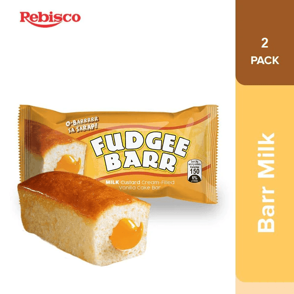 Fudgee Barr Milk Custard Cream filled Vanilla Cake Bar 10 x 39gm 1+1 (Offer) - Pinoyhyper