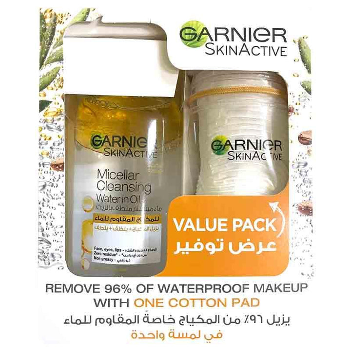 Garnier Skin Active Micellar Water in oil with Cotton Pad Value Pack - Pinoyhyper