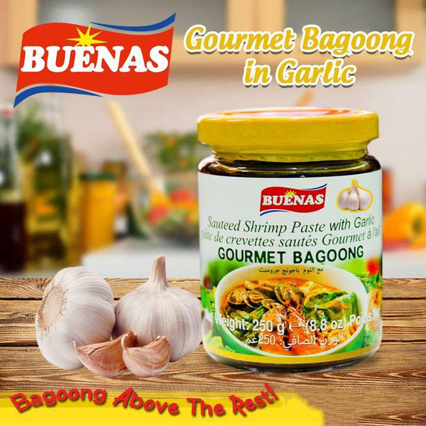 Gourmet Bagoong Shrimp Paste with Garlic 250g - Buenas - Pinoyhyper