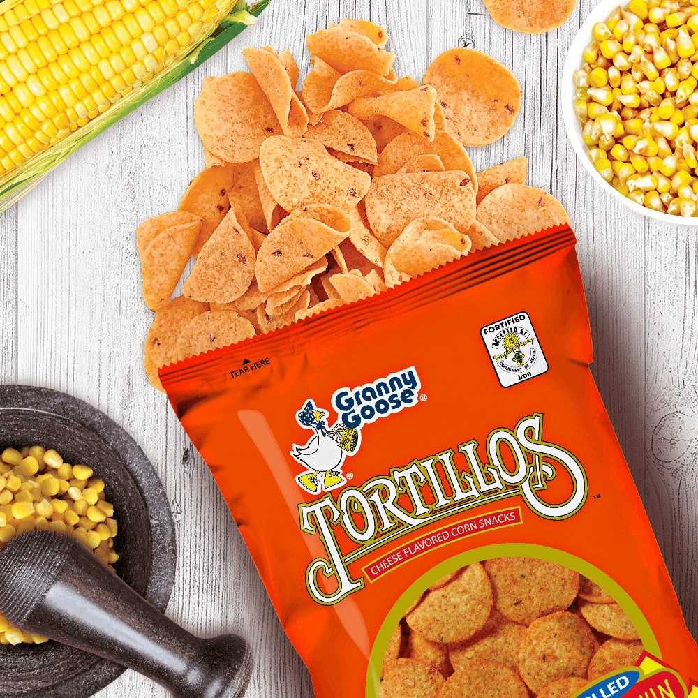 Granny Goose Tortillos Cheese Flavored Corn Snack - 160g Big - Pinoyhyper