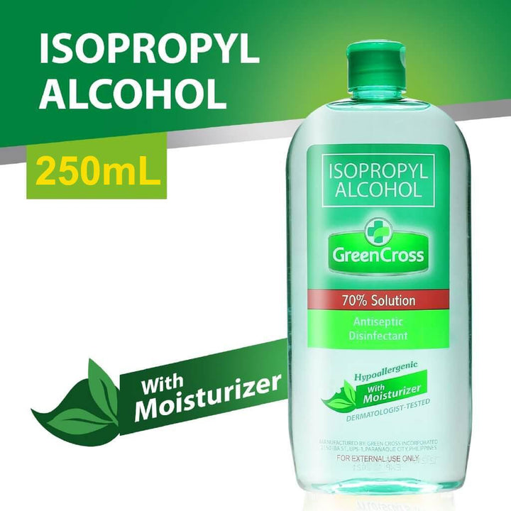 Green Cross Isopropyl Alcohol Solution With Moisturizer, 250ml - Pinoyhyper