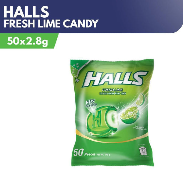 Halls Fresh Lime Flavored Center-Filled Candy (50x2.8g) - Pinoyhyper