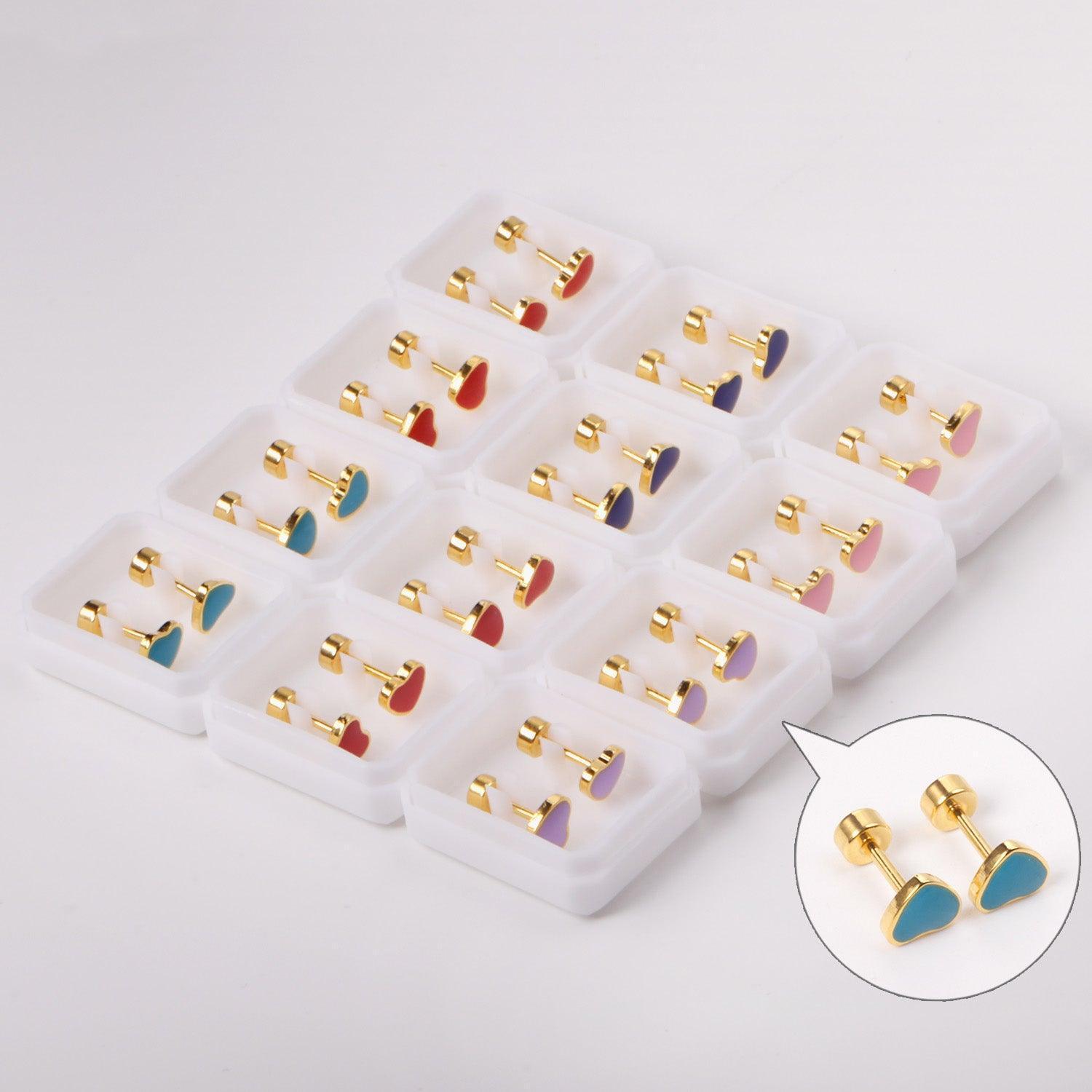 Heart Shape Stud Earrings - 1 Pc - Pinoyhyper