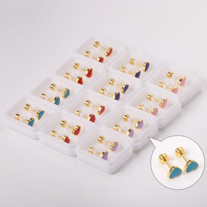 Heart Shape Stud Earrings - 1 Pc - Pinoyhyper
