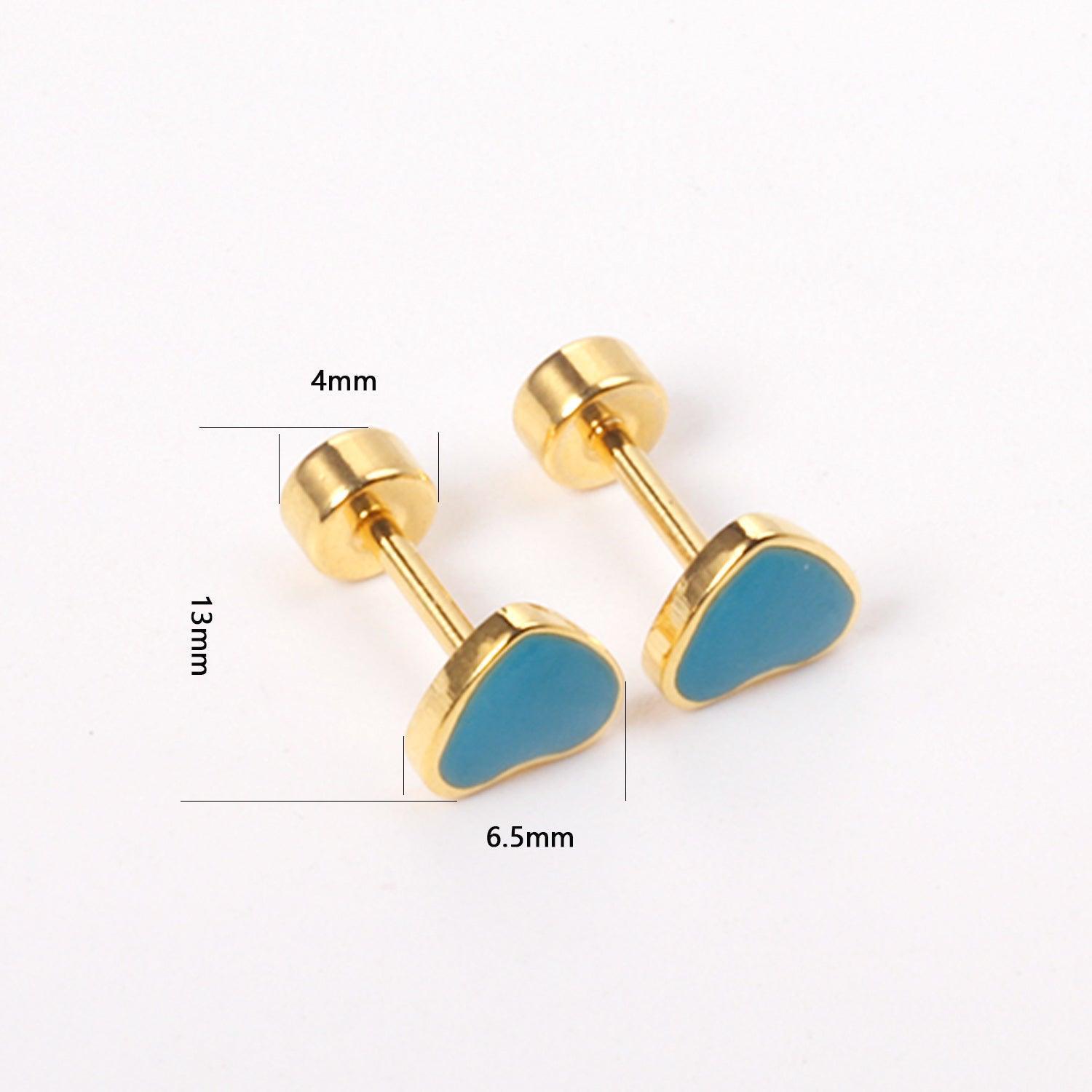 Heart Shape Stud Earrings - 1 Pc - Pinoyhyper