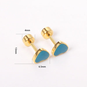 Heart Shape Stud Earrings - 1 Pc - Pinoyhyper