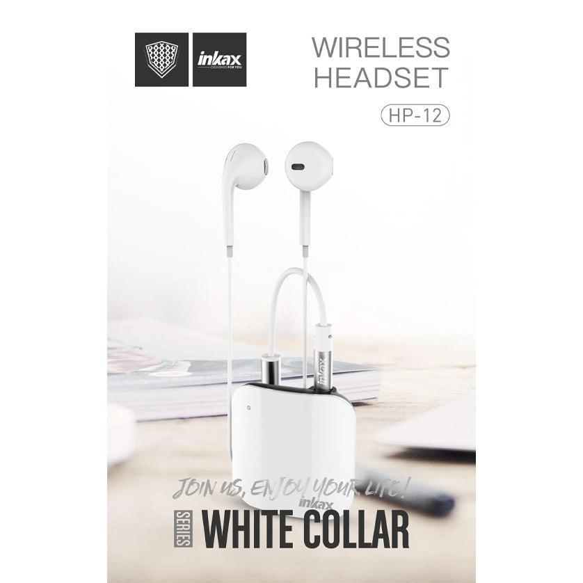 inkax Bluetooth Headset White-Collar HP-12 - Pinoyhyper