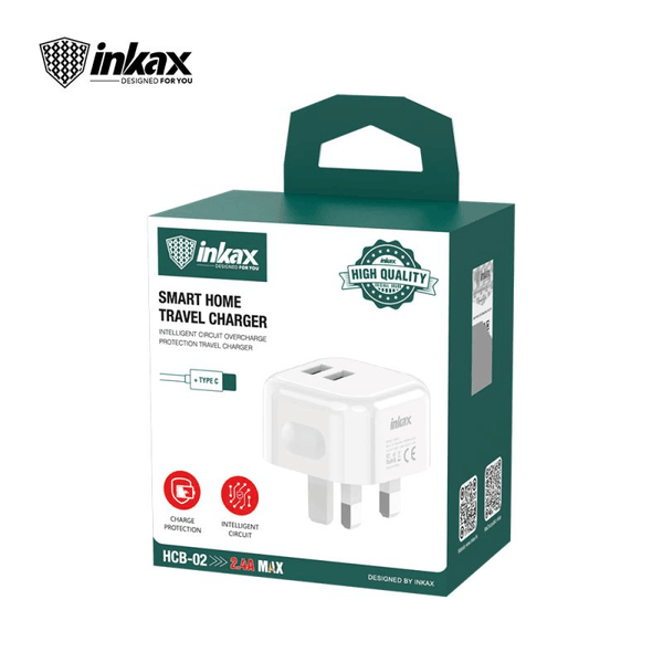 Inkax Type C Smart Home Travel Charger HCB-02 - Pinoyhyper