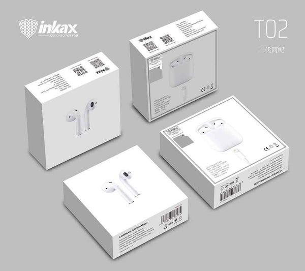 inkax wireless headset T02A, 300mAh, White - Pinoyhyper