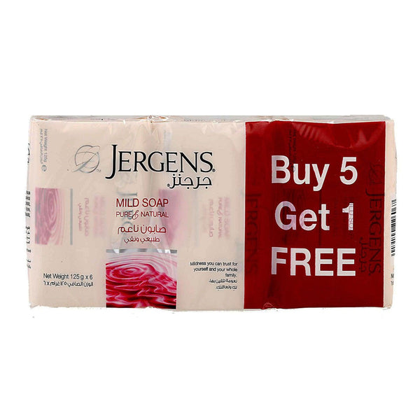 Jergens Pure & Natural Mild Soap 125g x Pack of 6 - Pinoyhyper