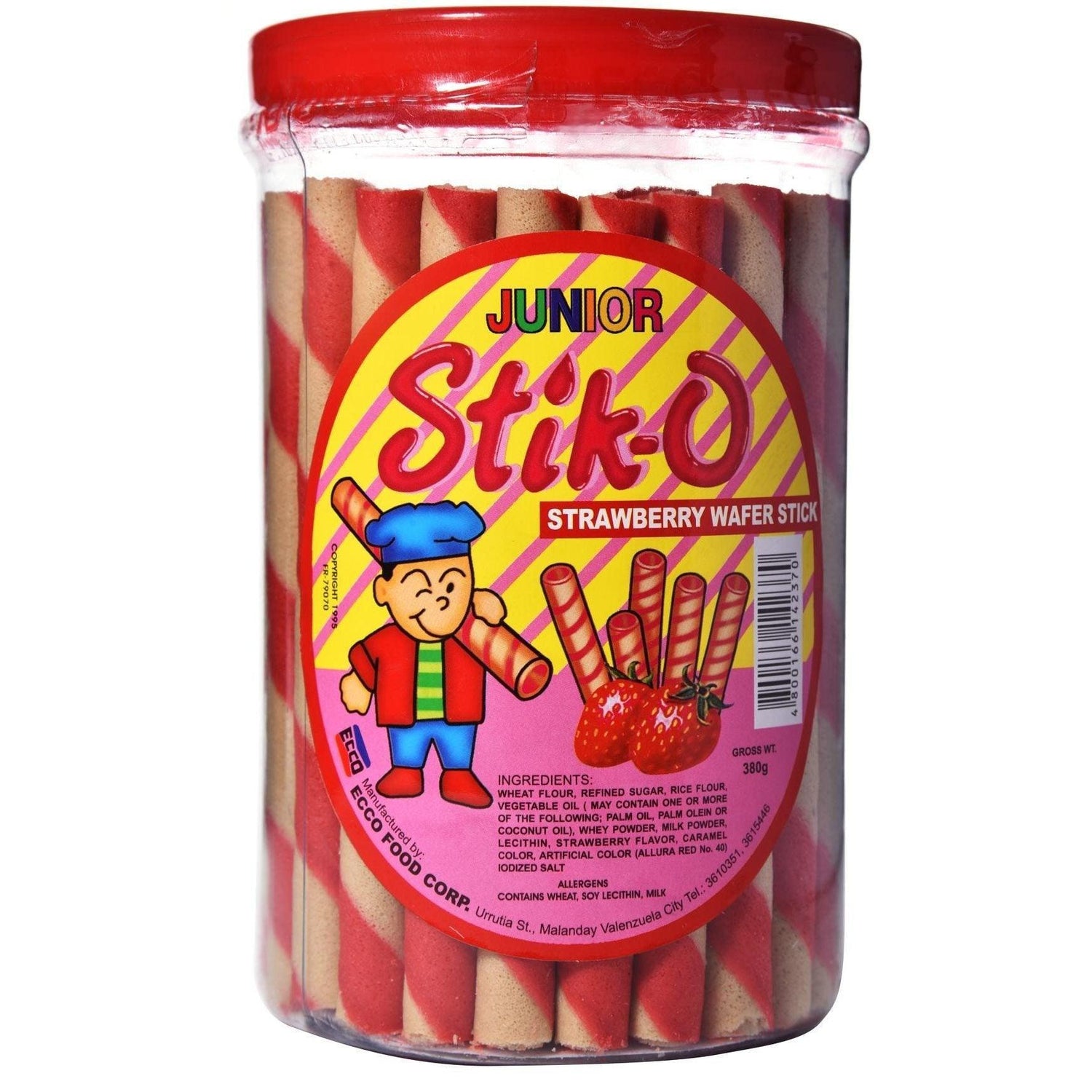 Junior Stik-O Strawberry Wafer Stick - 380gm - Pinoyhyper