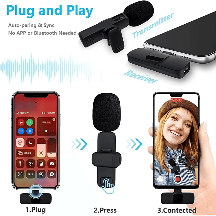 K8 Clip Mic Wireless Microphone Digital Mini Portable Mic for Mobile Phone - Android and Iphone - Pinoyhyper