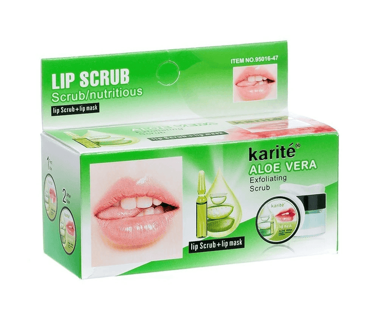 Karite Aloe Vera Exfoliating Lip Scrub + Lip Mask 2 IN 1 - 10g+6ml - Pinoyhyper