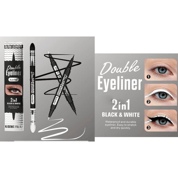 Karite Black & White Eyeliner 2 in 1 - 0.5ml+0.5ml - Pinoyhyper
