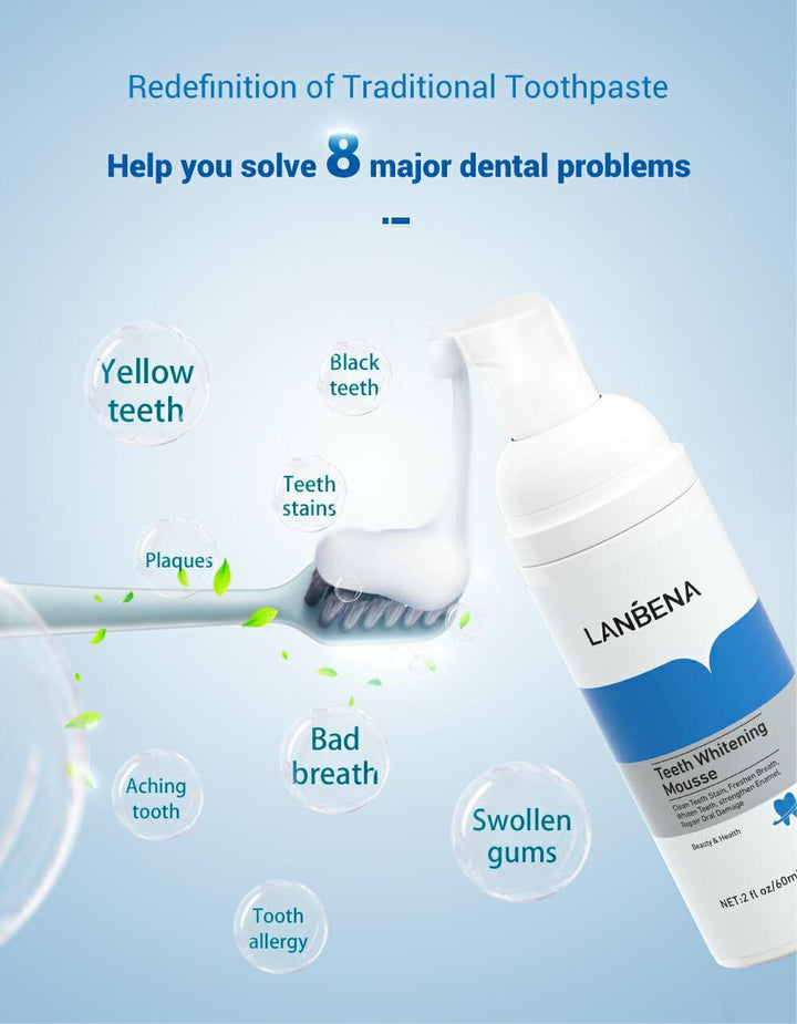 Lanbena Teeth Whitening Mousse - 60ml - Pinoyhyper