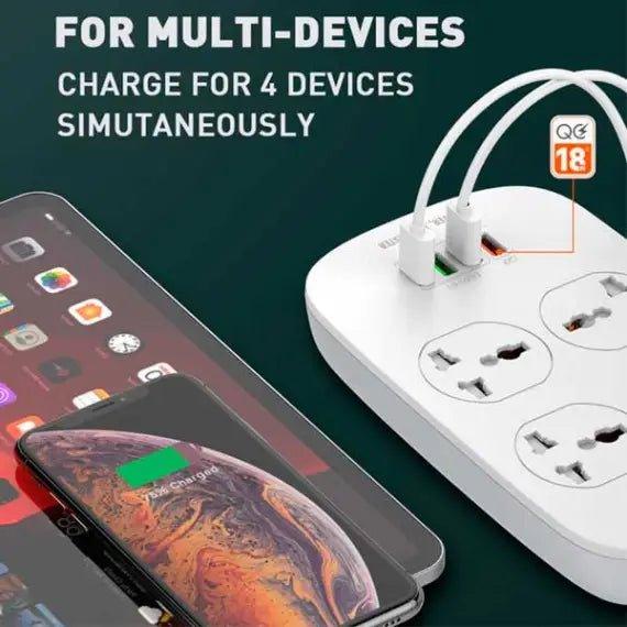 Ldnio Heavy-Duty Power Extension – 4 USB Fast Charger And 4 Power Socket - Pinoyhyper