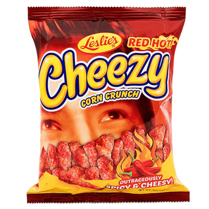 Leslie's Red Hot Cheezy Corn Crunch - 70g - Pinoyhyper