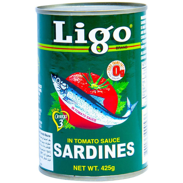 Ligo (Big) Sardines Tomato Sauce Green 425g - Pinoyhyper