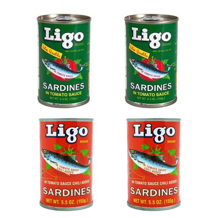Ligo Red & Green Sardines Sauce 4×155gm(Offer) - Pinoyhyper