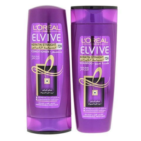LOREAL Elvive Keratin Straight Sleek Shampoo400ml + Conditioner 400ml - Pinoyhyper