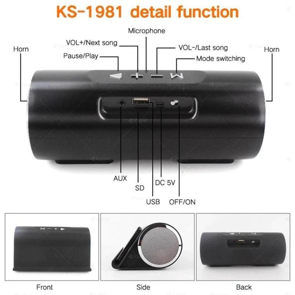 Lp-V9 Portable Bluetooth Speaker Subwoofer with Mobile Phone Bracket - Pinoyhyper