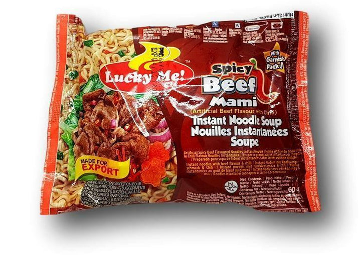 Lucky Me Spicy Beef Mami Instant Noodle Soup 60g - Pinoyhyper