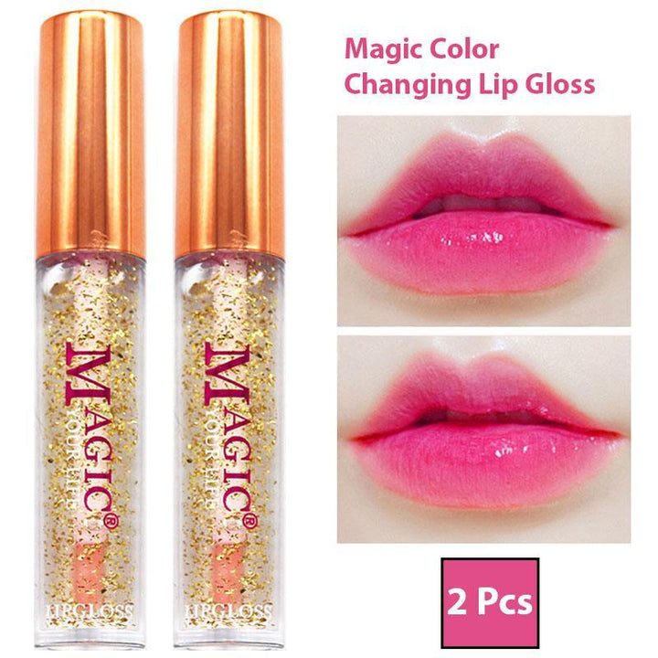 Magic Color Changing Lip Gloss Transparent Moisturize Lipstick - 2 Pcs - Pinoyhyper