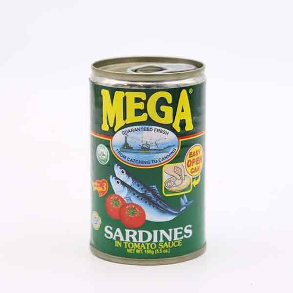 Mega Green Sardines Tomato Sauce Regular 155g - Pinoyhyper