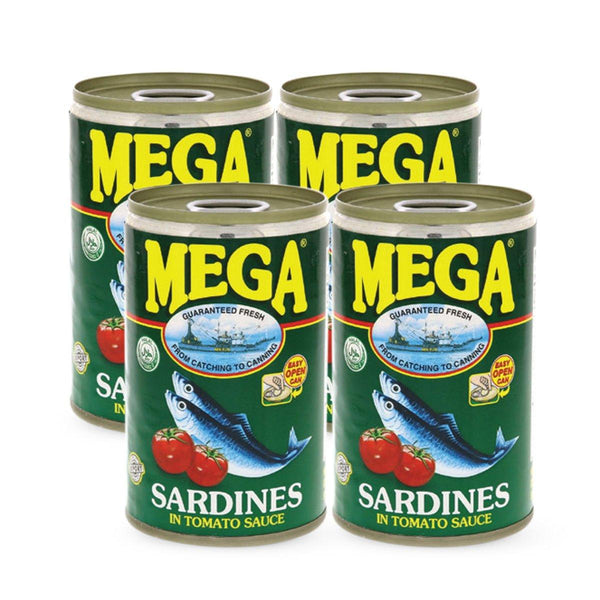 Mega Sardines In Tomato Sauce Value Pack 4 x 155g - Green - Pinoyhyper