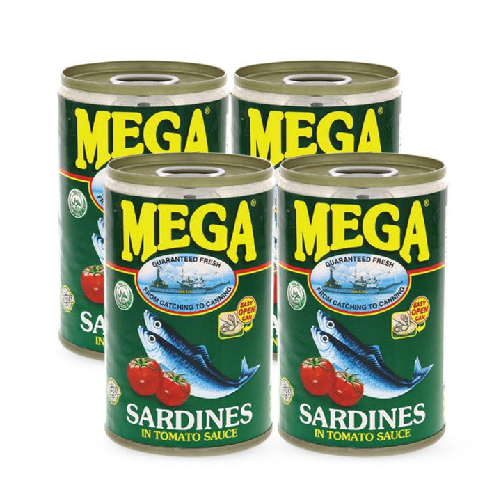 Mega Sardines In Tomato Sauce Value Pack 4 x 155g - Green - Pinoyhyper