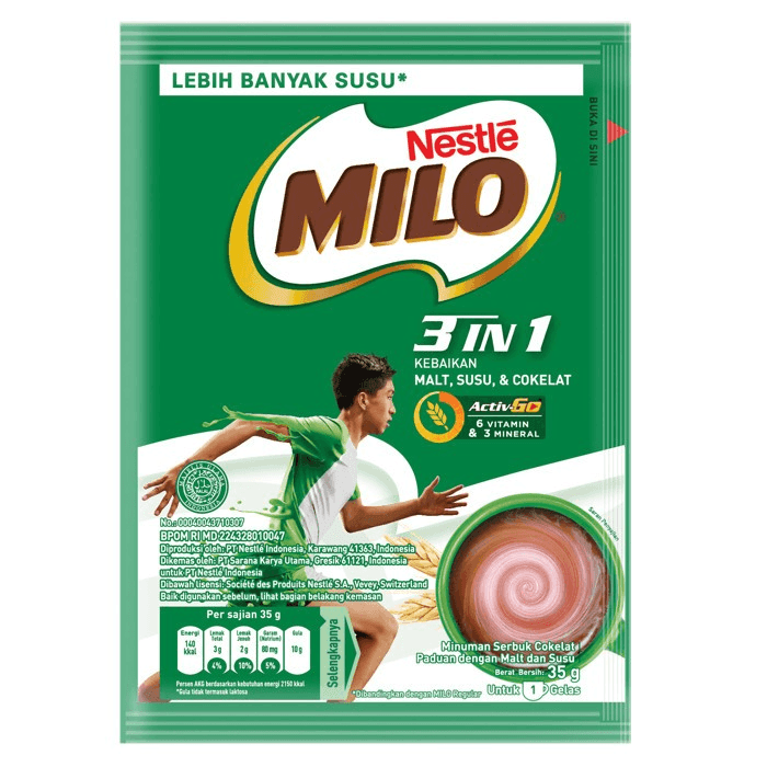 Milo Activ Go 3in1 Polybag 18 Sachet x 35 g - Pinoyhyper