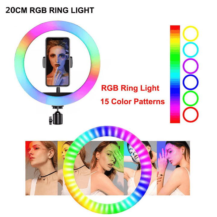 MJ-30 RGB LED Soft Ring Light With Stand-Selfie Light - Pinoyhyper