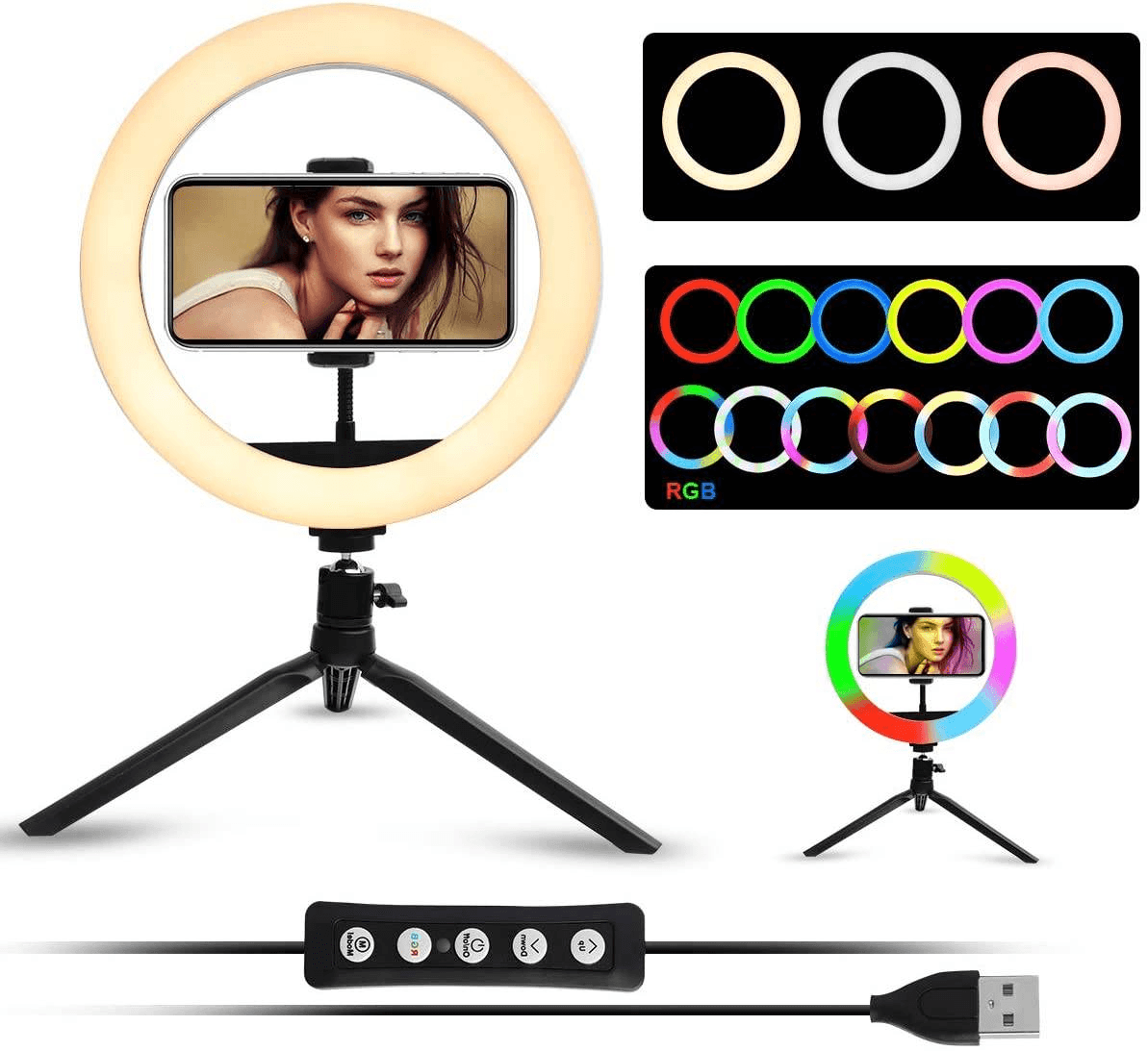 MJ-30 RGB LED Soft Ring Light With Stand-Selfie Light - Pinoyhyper