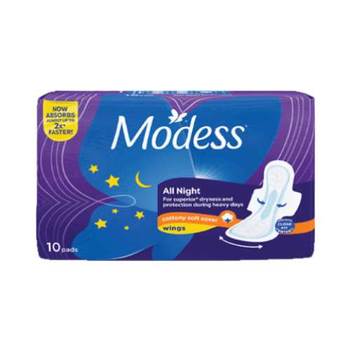 Modess Cottony Soft All Night Extra Long With Wings 10 Pads - Pinoyhyper