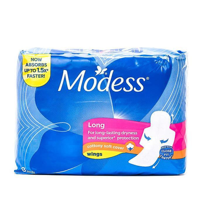 Modess Cottony Soft Cover Long with Wings 8 Pads - Pinoyhyper
