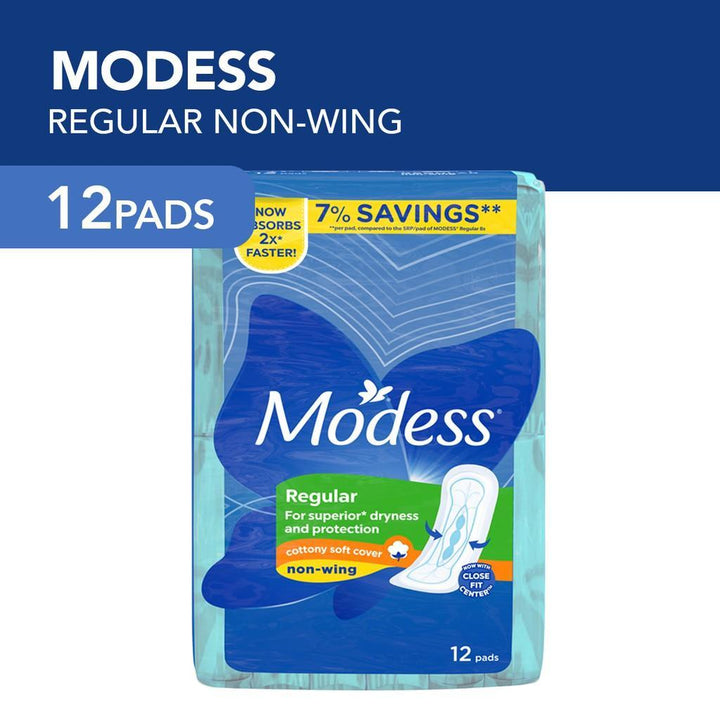 Modess Regular Cottony Soft Cover Non Wings 12 Pads - Pinoyhyper