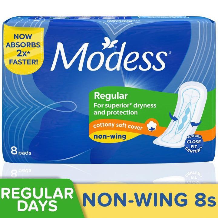 Modess Regular Cottony Soft Cover Non Wings 8 Pads - Pinoyhyper