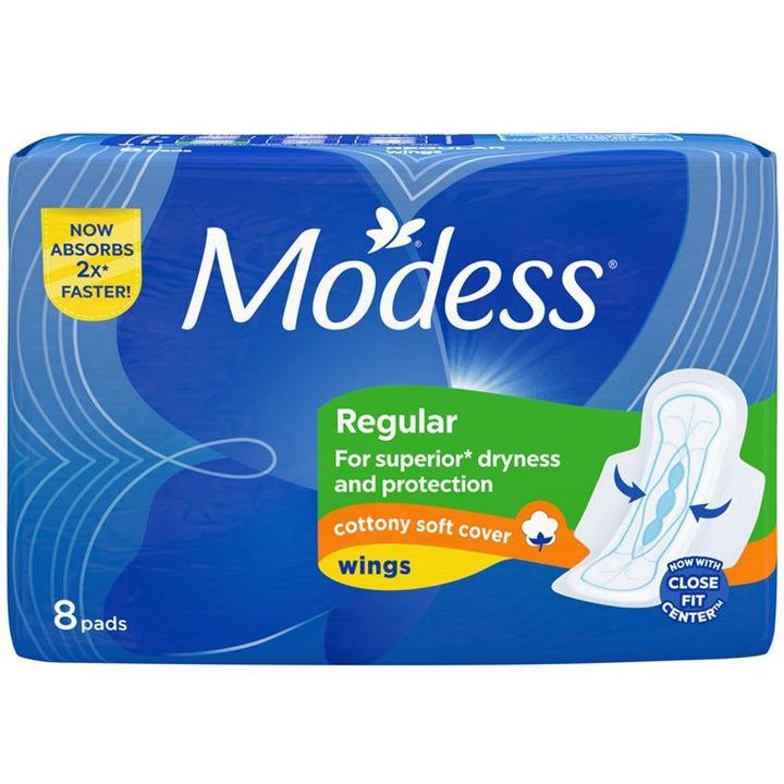 Modess Regular Cottony Soft Cover Wings 8 Pads - Pinoyhyper
