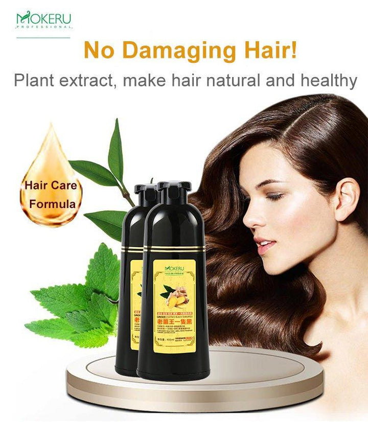 Mokeru Shampoo with Ginger Essence Black Hair Dye Shampoo - 500ml - Pinoyhyper