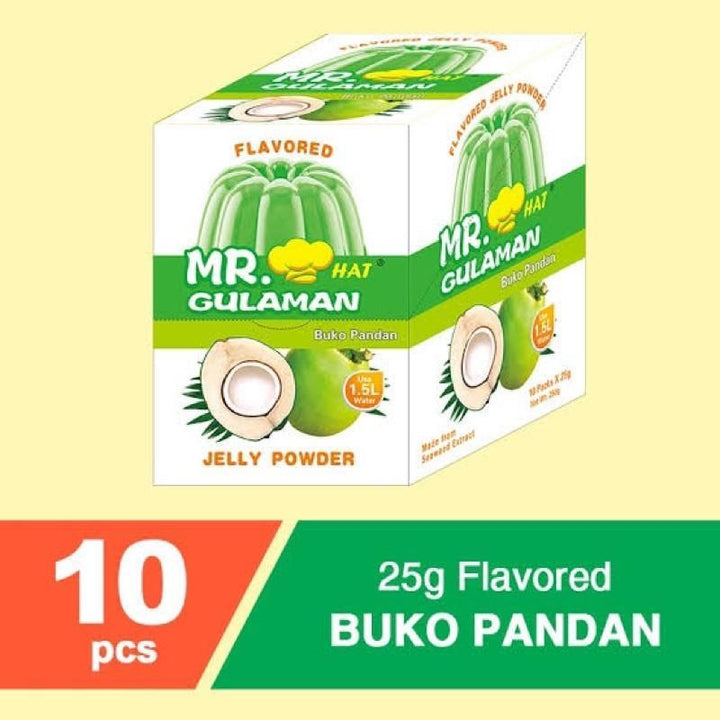 Mr. Hat Gulaman Buko Pandan Jelly Powder 10pcs Pack - Pinoyhyper