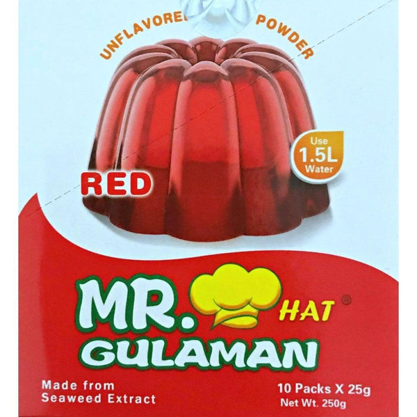 Mr. Hat Gulaman Unflavored Red10pcs Pack - Pinoyhyper
