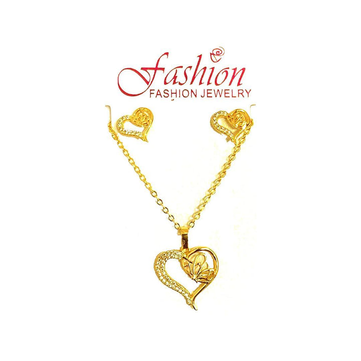 Necklace Earring Set Heart (FH1.5) - 1 Set - Pinoyhyper