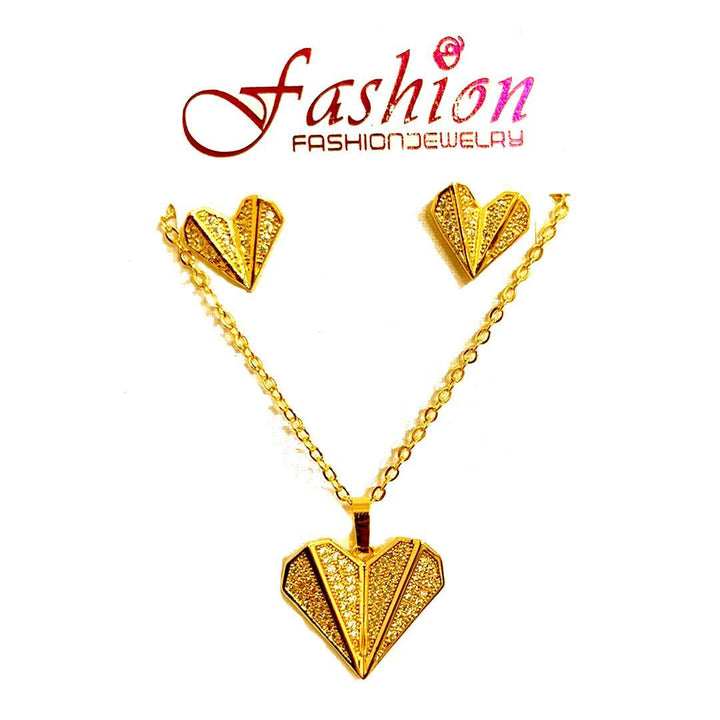 Necklace Earring Set Heart (FHN1.5) - 1 Set - Pinoyhyper