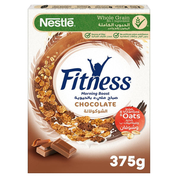 Nestle Fitness Flakes Morning Boost Iron &amp; Vitamin Oats - Chocolate 375g - Pinoyhyper