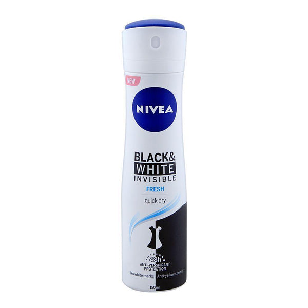 Nivea Body Spray Black & White Invisible Fresh 150ml - Pinoyhyper