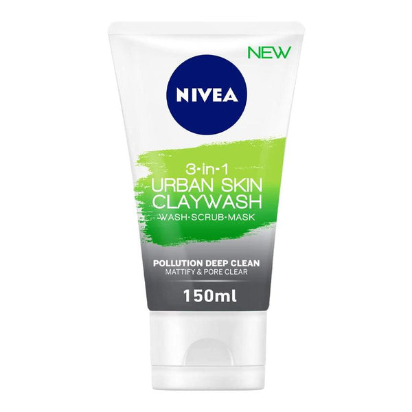 NIVEA Face Wash Scrub Mask 3in1 Urban Skin Claywash - 150ml - Pinoyhyper