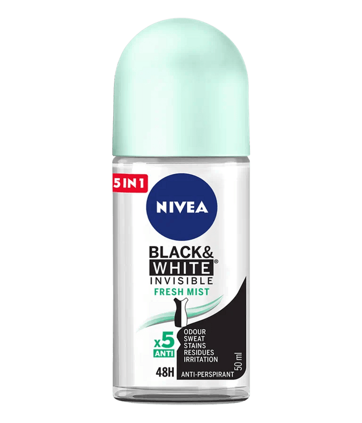 Nivea Fresh Mint Black & White Invisible 48H Roll On - 50ml - Pinoyhyper