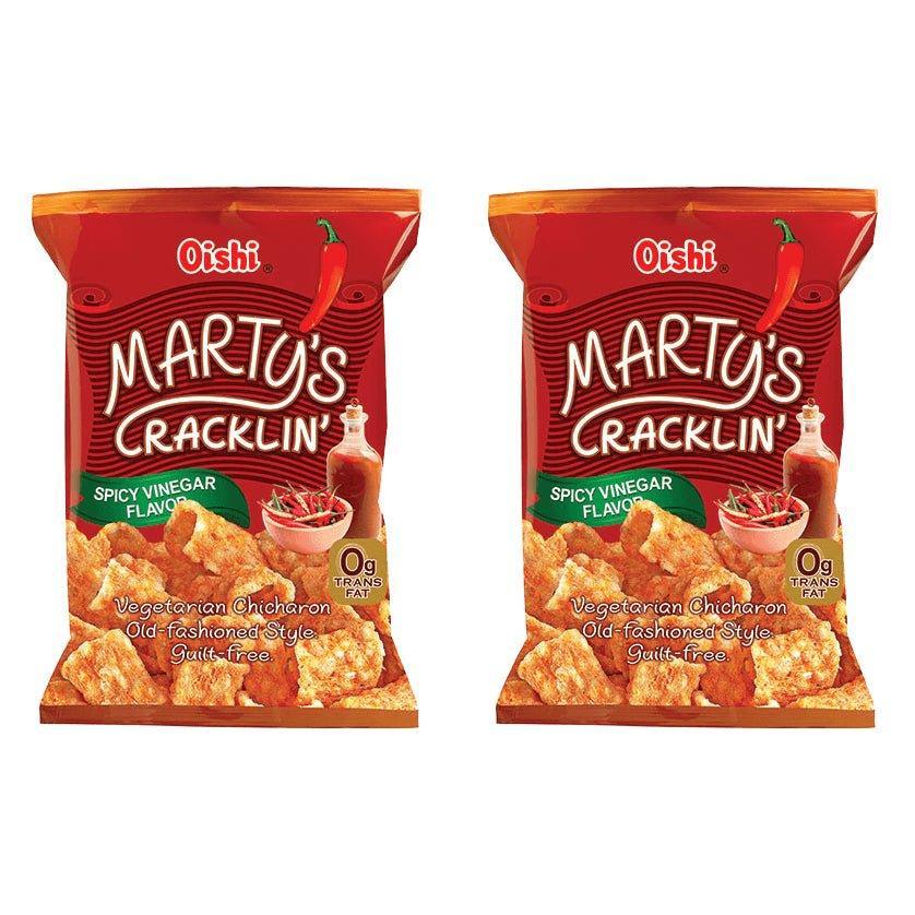 Oishi Marty's Cracklin' Spicy Vinegar Flavor 2×90g(Offer) - Pinoyhyper