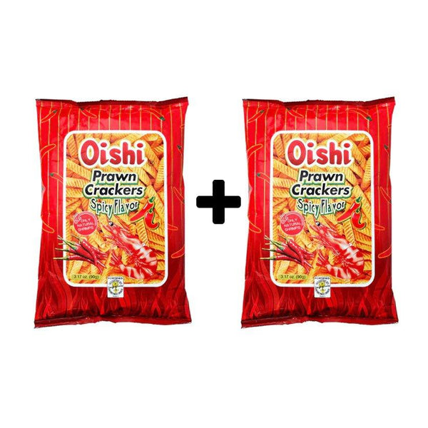 Oishi Prawn Crackers Spicy Flavor 2×90g - Big - Pinoyhyper